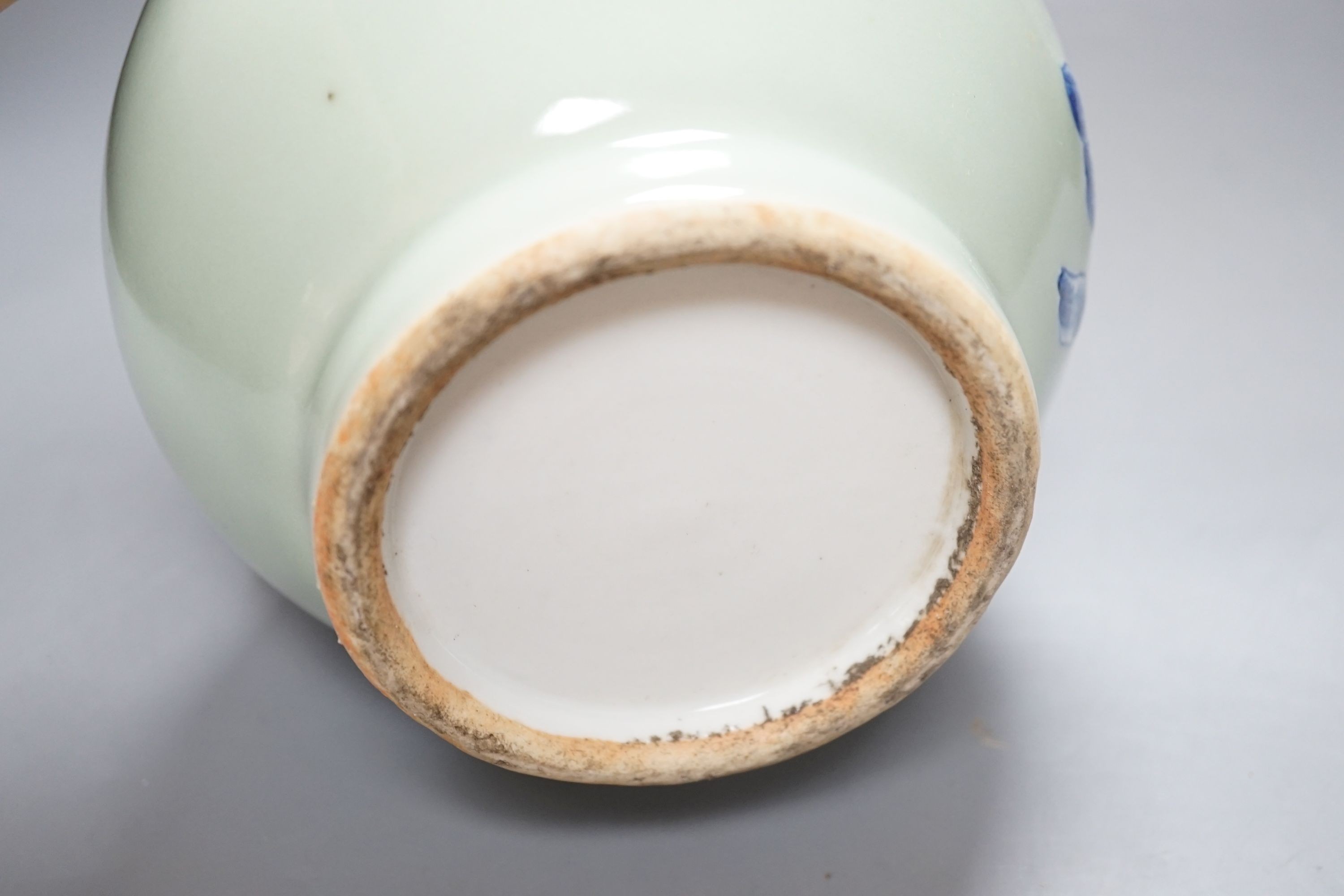 A Chinese celadon ground vase, 23cm